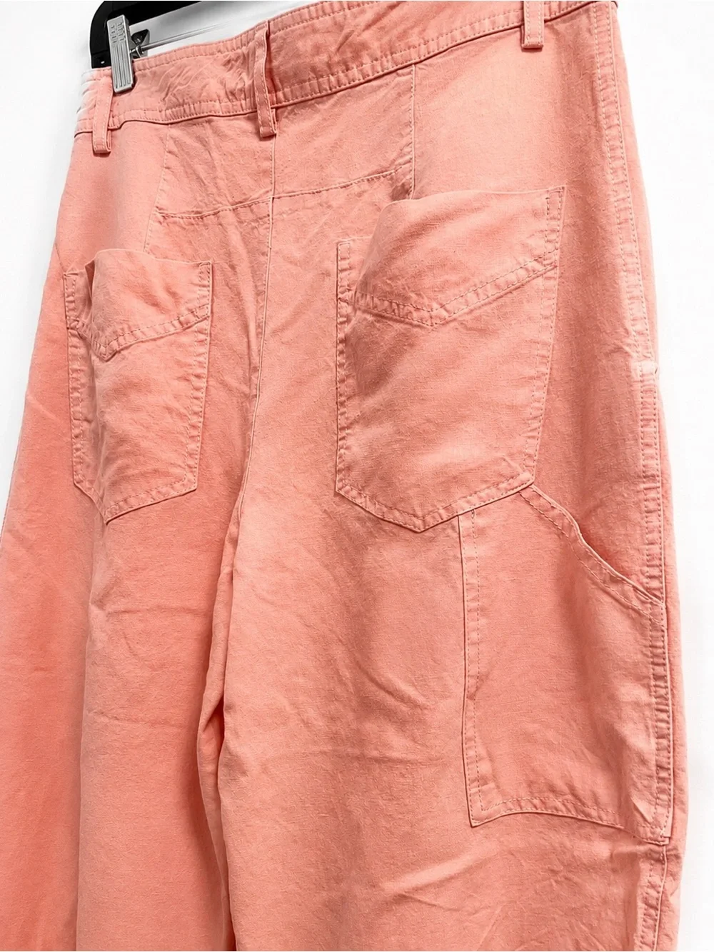 ZARA SRPLS FLD PNT 16 - Pink Linen Lyocell Flowing Cargo Utility Pants XS
